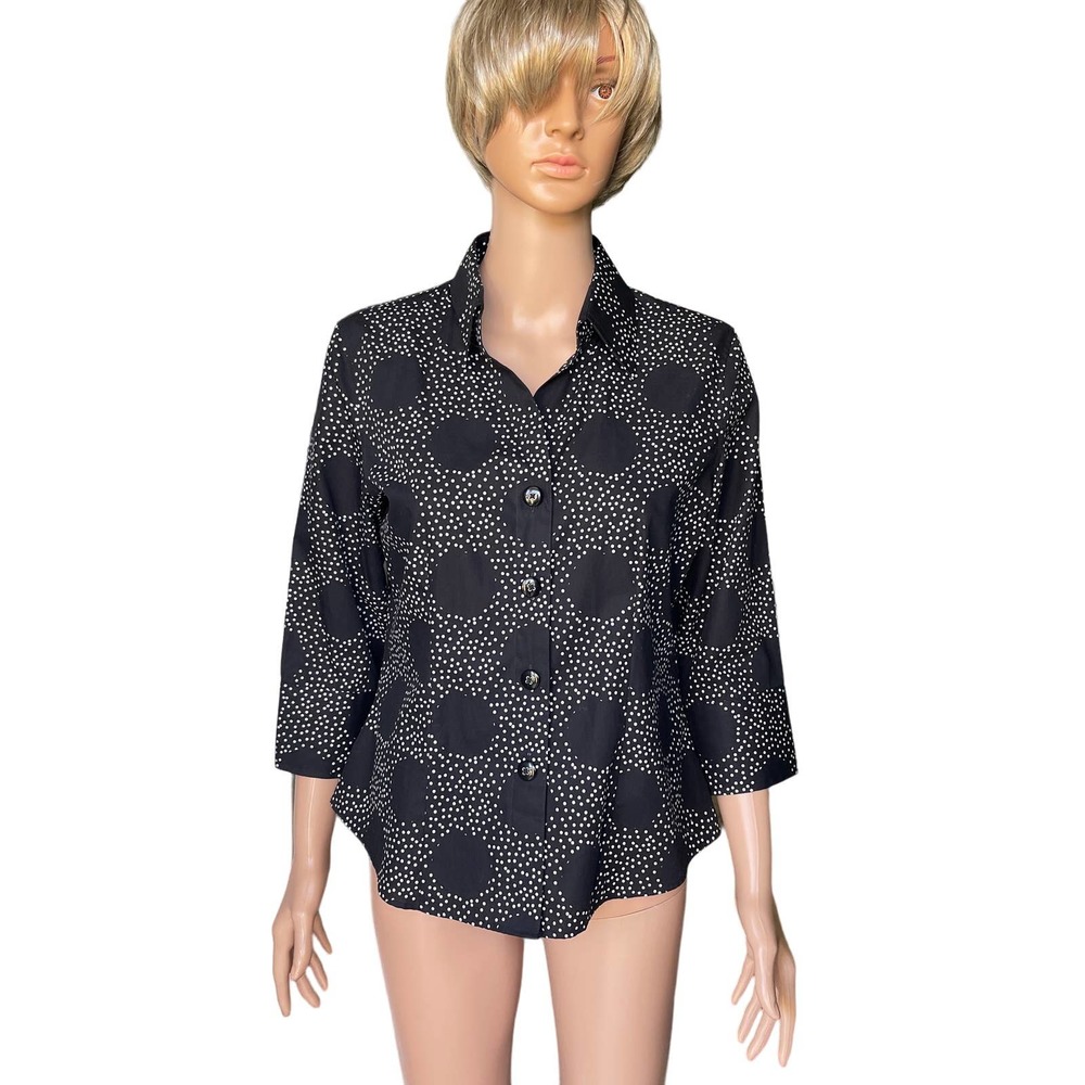 FoxCroft polkadot blouse button down women Sz M barely used